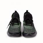 Мягкие кроссовки из текстиля чёрно-зелёного цвета